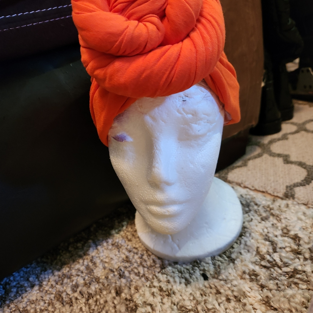 Vibrant Orange Head Wrap M/L New